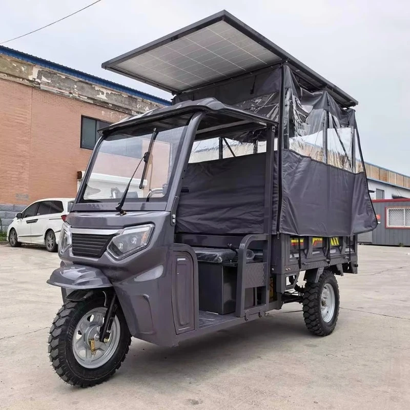 Triciclo Electrico De Carga Y Pasajeros Wholesale Solar-Powered 60V 1500W Electric 3 Wheel Tuktuk Passenger Tricycle With Solar