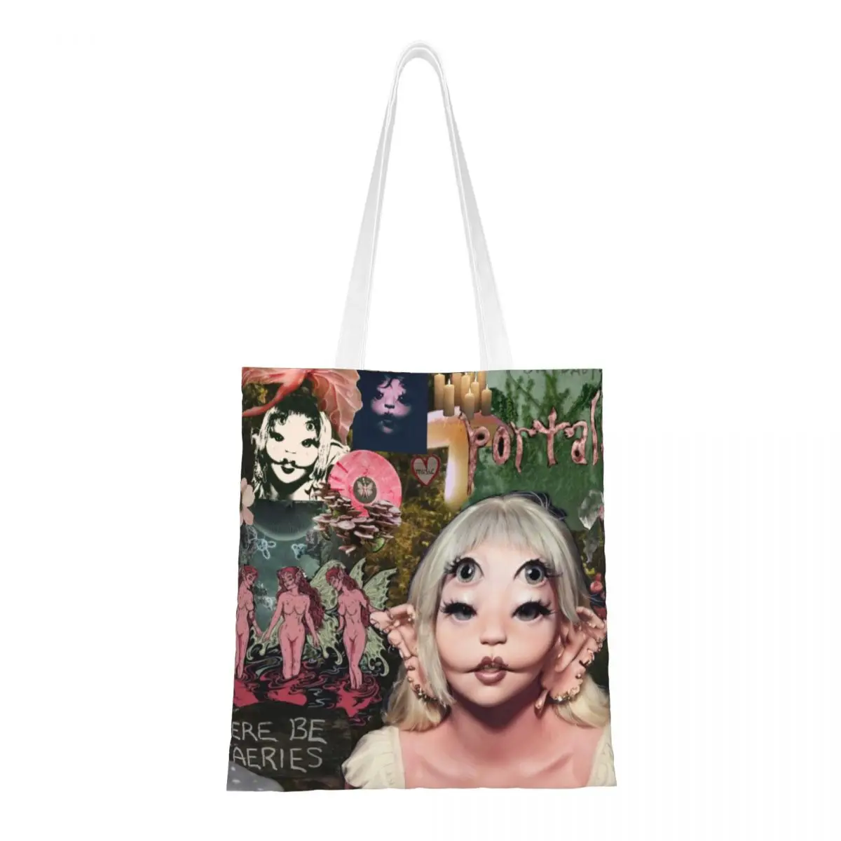 Custom Music Singer Melanie Martinez Canvas Shopping Bag Women Durable Groceries Tote Shopper Bags