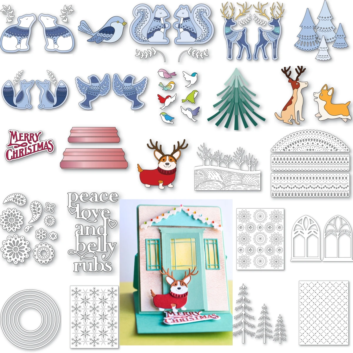 

2023 Christmas Animal Tree Collection Metal Cutting Dies Stencil For DIY Scrapbooking Photo Album Craft Decorat Paper Gift Card