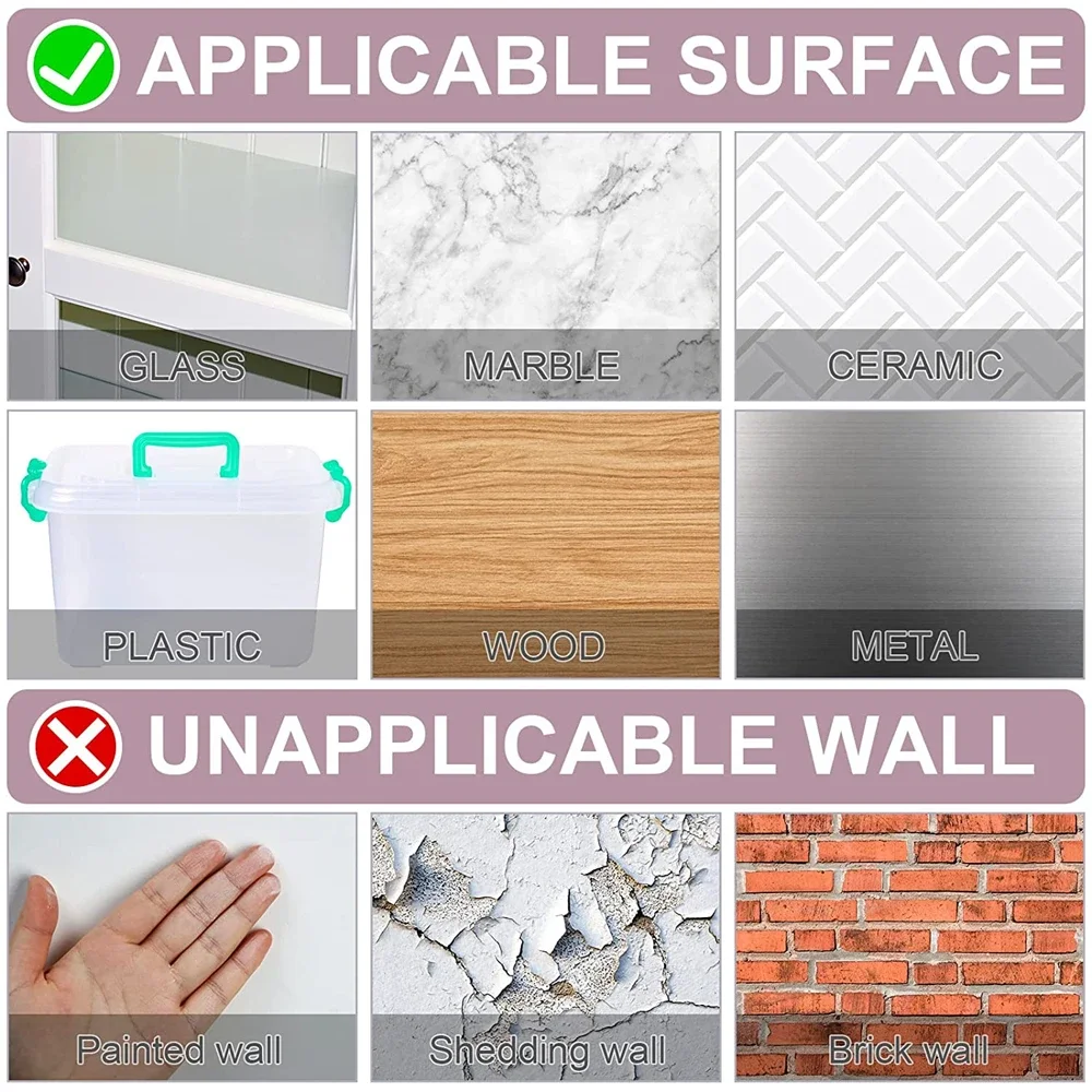 60Pcs/Box No Trace Double Sided Adhesive Tape Reusable Square Adhesive Mount Heavy Removable Transparent Wall Mount Sticker image 4