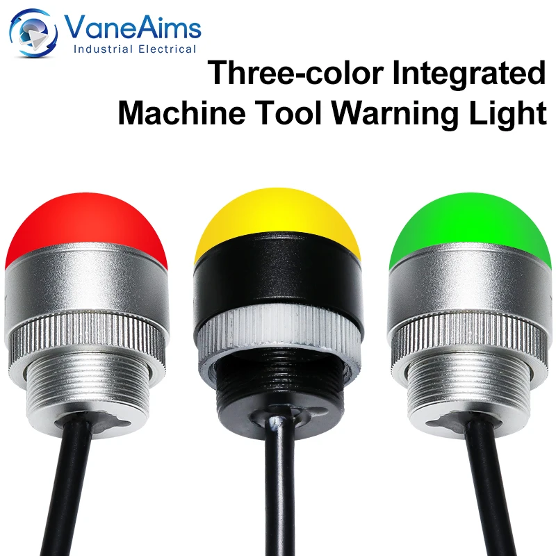 

30mm Tricolor Warning Light 12-24V Semi-Circular Mini Signal Lamp Waterproof LED Flashing Work light for CNC Lathe Machine
