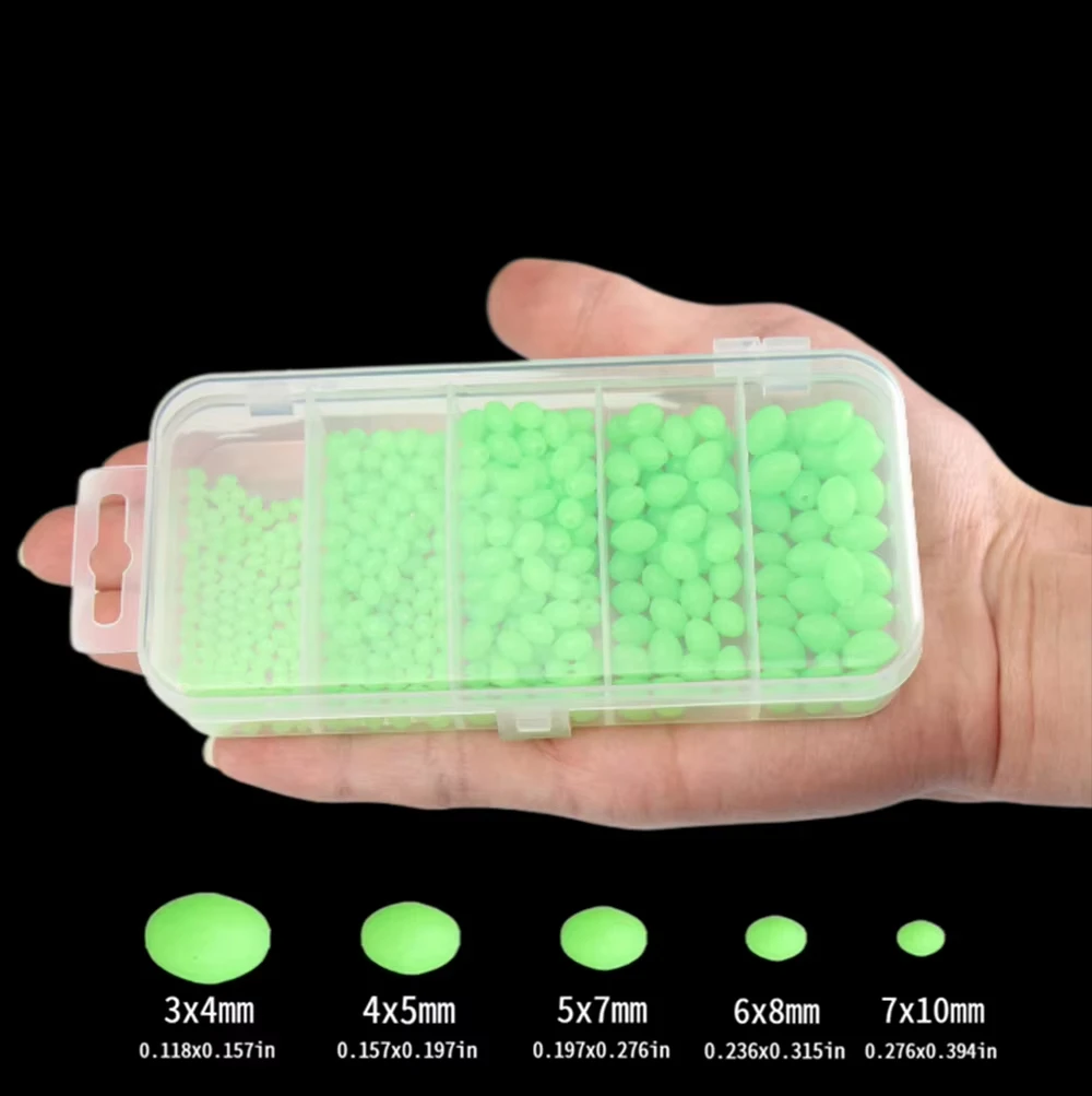 375 قطعة/المجموعة ليلة مضيئة الصيد الخرز الصلب الديدان الناعمة توهج الصيد البحري إغراء الطعم العائمة تعويم أدوات صيد السمك اكسسوارات