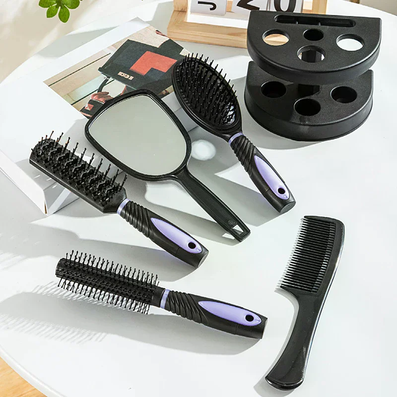 

5 Pieces Mirror Comb Set Air Cushion Curly Hair Ribs Comb Girls Special Smooth Hair Massage Fluffy Comb