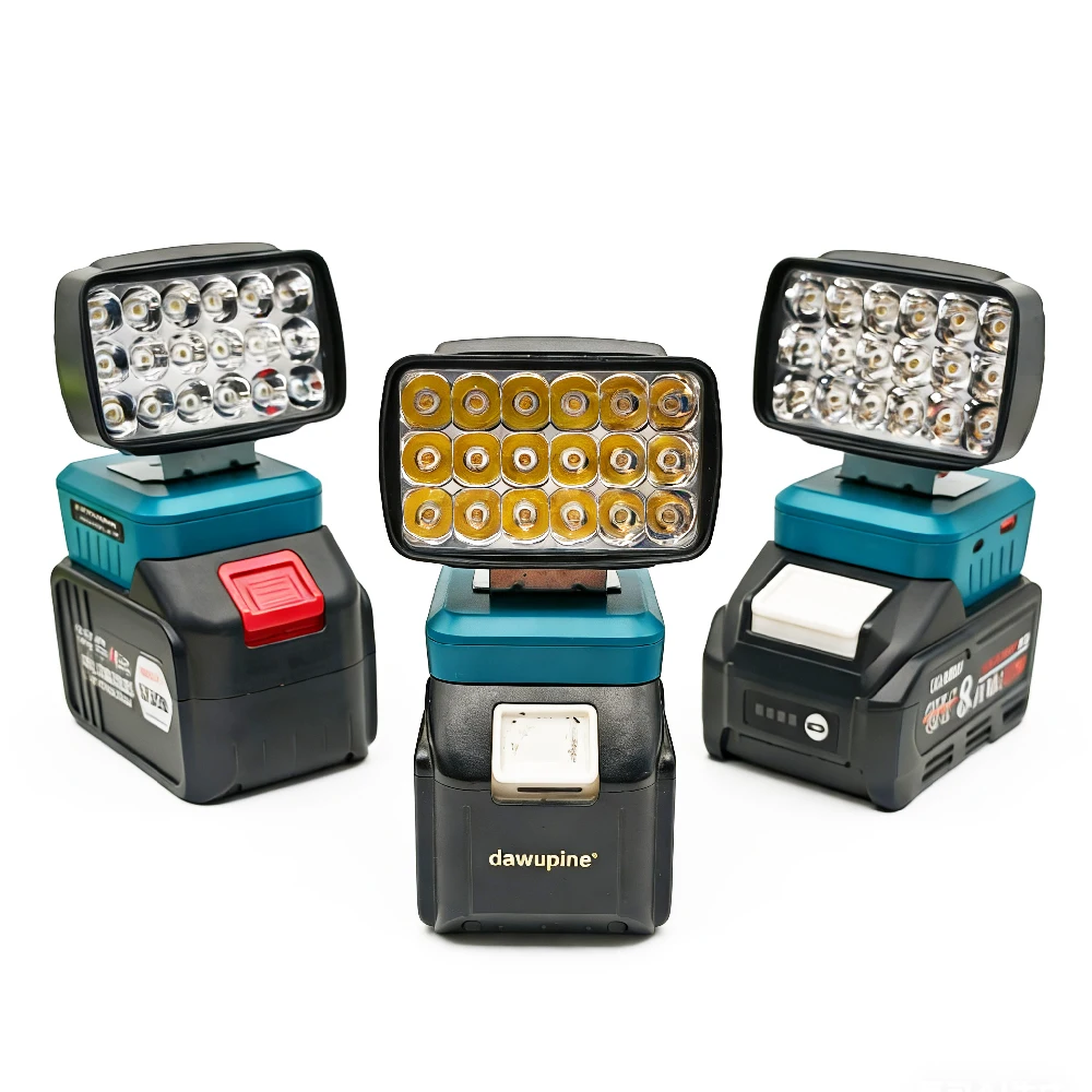 Power Tool Accessories LED Work Light for Makita for Milwaukee for Dewalt for Bosch for Dayi Lomvum Zhipu 18V-21V Li-ion Battery