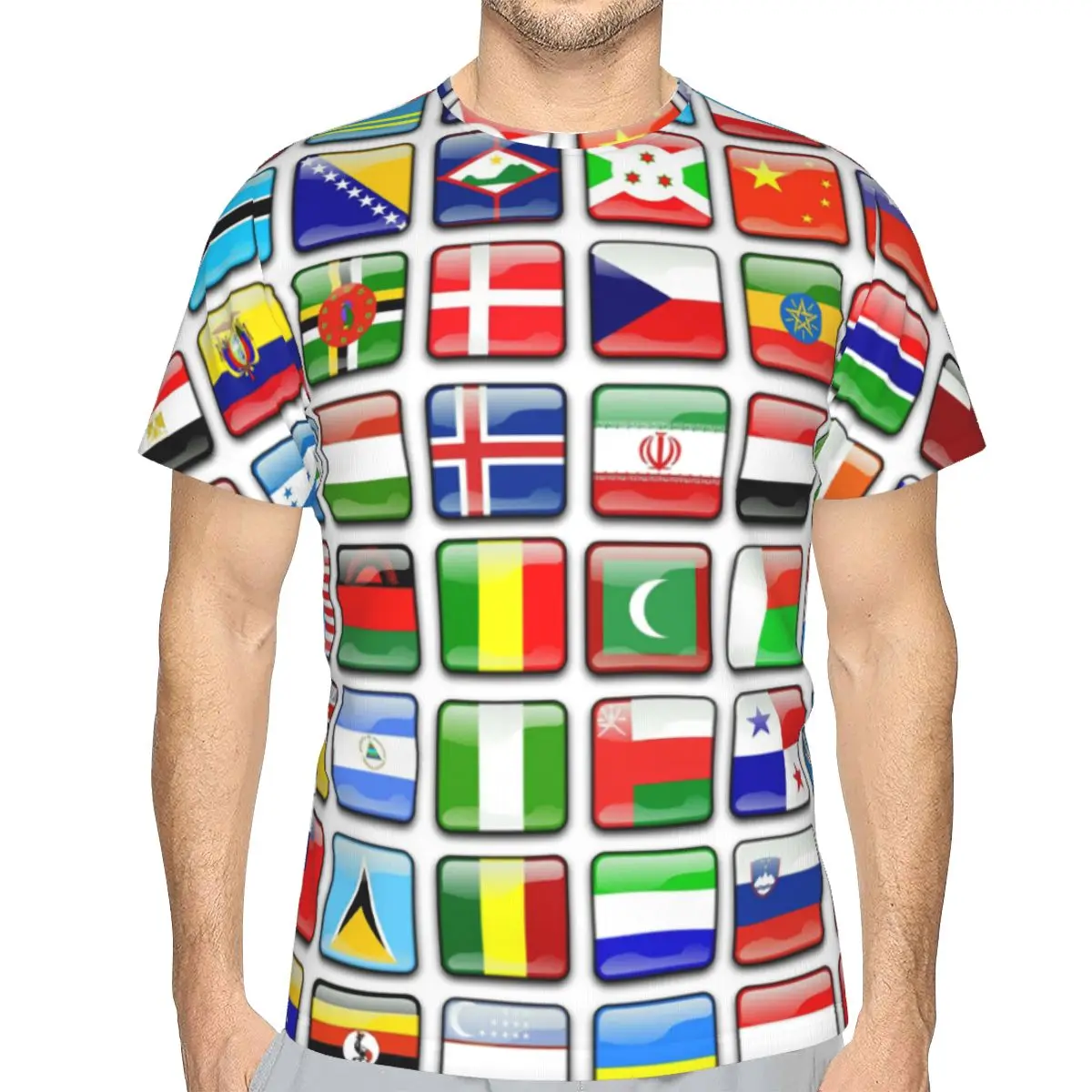 

The World's Flag Mighty Grace Great Polyester TShirt for Men National Mark Humor Leisure Tee Thin T Shirt Novelty Loose