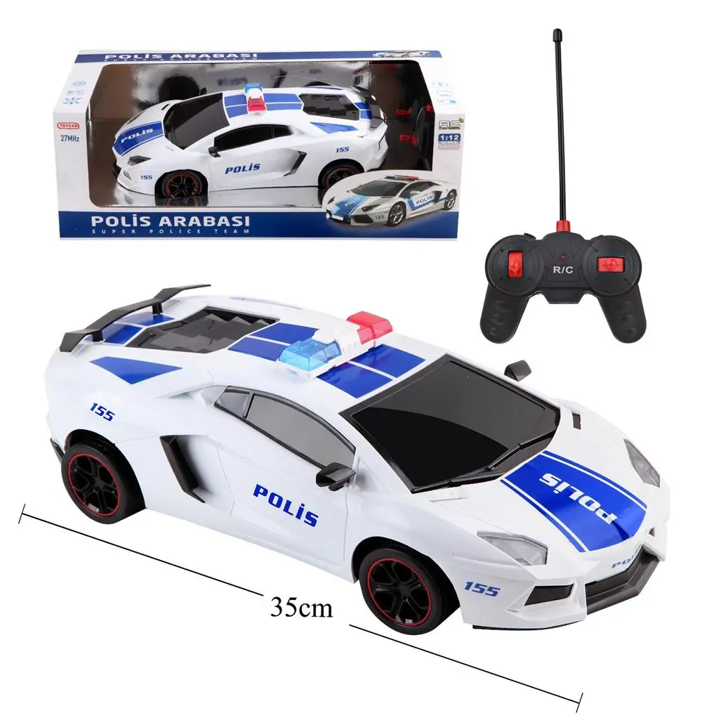 Remote controlled Usb rechargeable lighted police car 35 cm. toy-13