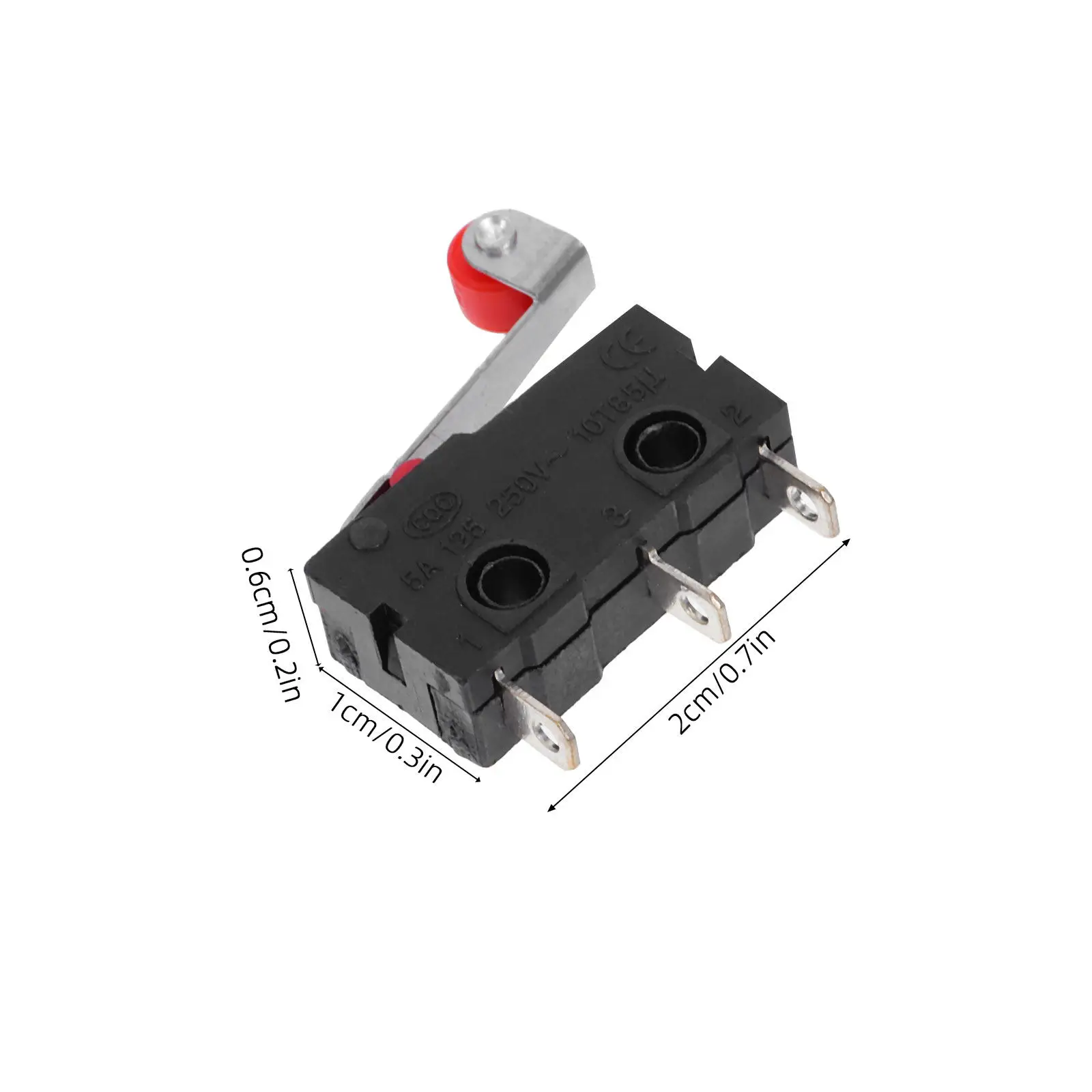 10Pcs Micro Switch Spdt 1No 1Nc Momentary Roller Lever Arm Type 250V 5A Electronic Machine Control Micro Lever Roller Switch