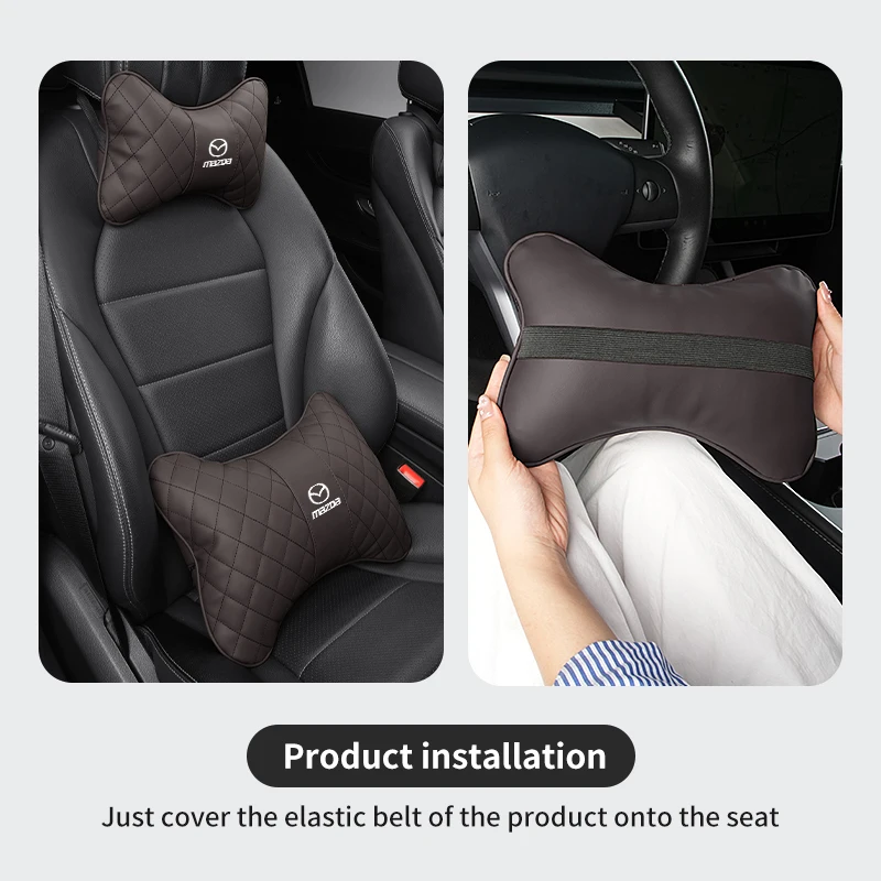 Car Headrest Neck Pillow Lumbar Support Cushion Suit Accessories For Mazda Axela Atenza CX9 MX3 MX5 RX8 RX7 MX30 CX30