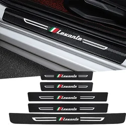 Carbon Fiber for Maserati Levante Logo Threshold Anti Scratch Sticker Decals Car Tailgate Door Sill Protector Strip Interior