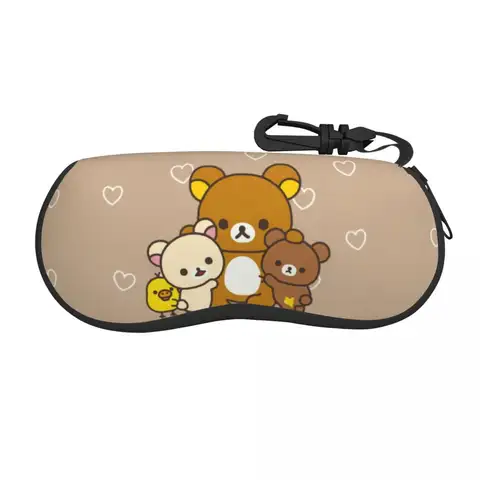Rilakkuma 디자인 쉘 안경 케이스, 남녀공용 귀여운 만화 캐릭터 안경 케이스, 선글라스 박스 파우치