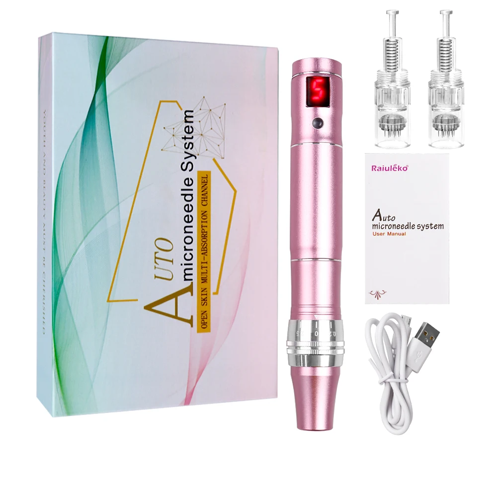 Caneta elétrica dr.imp sem fio dermapen beuty máquina de cuidados mudo derma caneta cartucho de agulha microagulhamento dicas nano micro agulhas