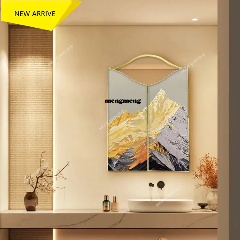 M132 French stainless steel triple folding mirror hotel high definition bathroom mirror wall decorative mirror