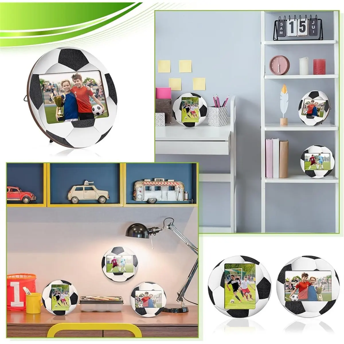 3Pcs Sport Picture Frame Sport Themed Wooden Photo Frame Baseball Soccer Tabletop Picture Frame for Souvenirs