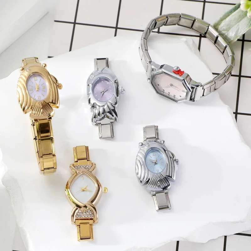 موصل ساعة الموضة الفولاذ المقاوم للصدأ صالح 9 مللي متر وصلات سحرية إيطالية المرأة ساعة مربعة رأس رابط سوار لتقوم بها بنفسك مجوهرات هدية #5