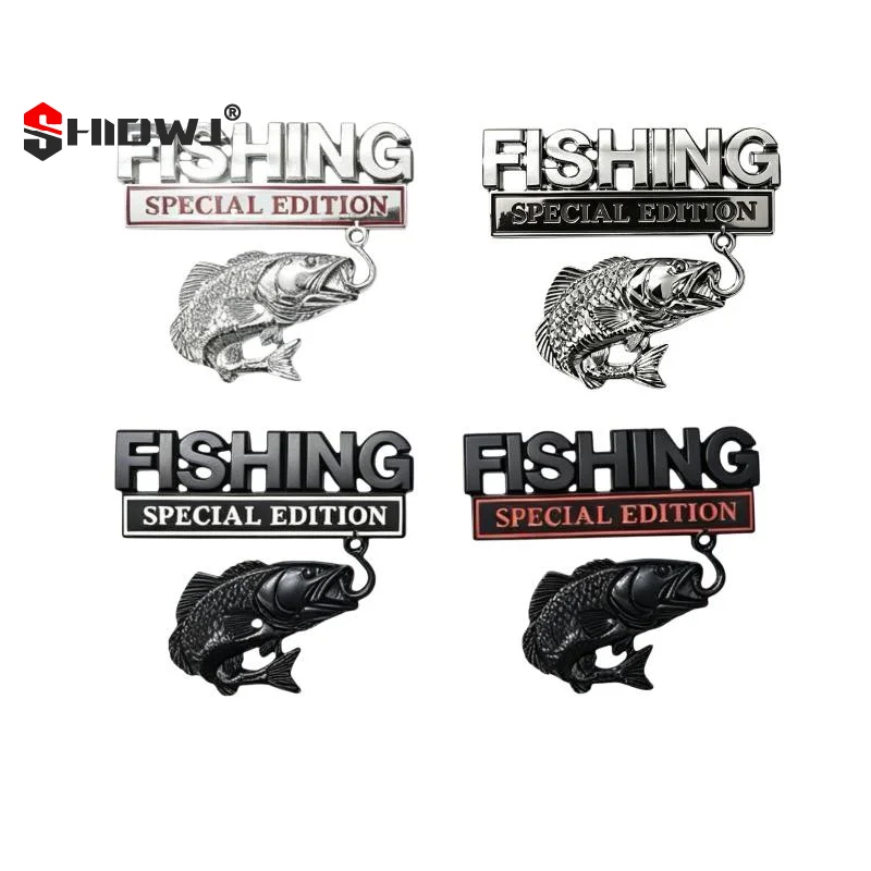 Fishing Car Sticker Metal Fishhook Badge FISHING SPECIAL EDITION Car Emblem Waterproof Decal For Truck