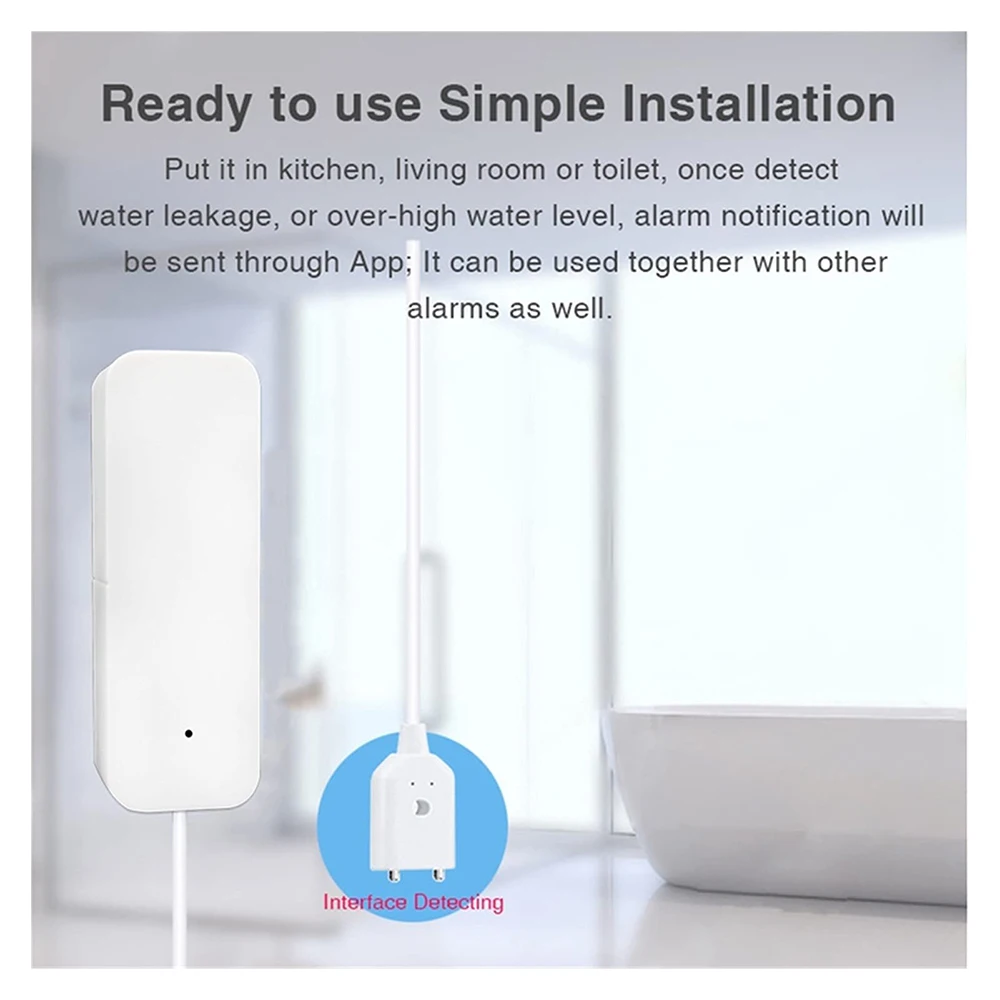 Tuya ZigBee WiFi Smart Water Sensor Leak Detector Flood Water leakage Alarm Smart Life Control Works With Tuya Zigbee Gateway