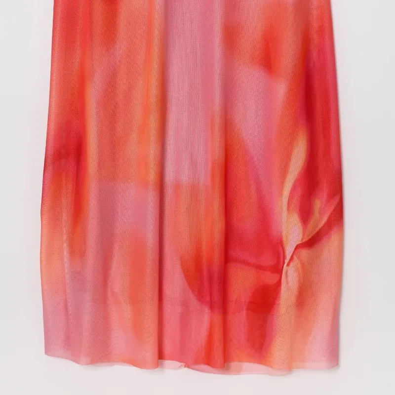 Abito lungo stampato alla moda Decorazione sciarpa Midi senza maniche per donna Abiti eleganti con cinturino Abiti da festa senza schienale per nuova signora