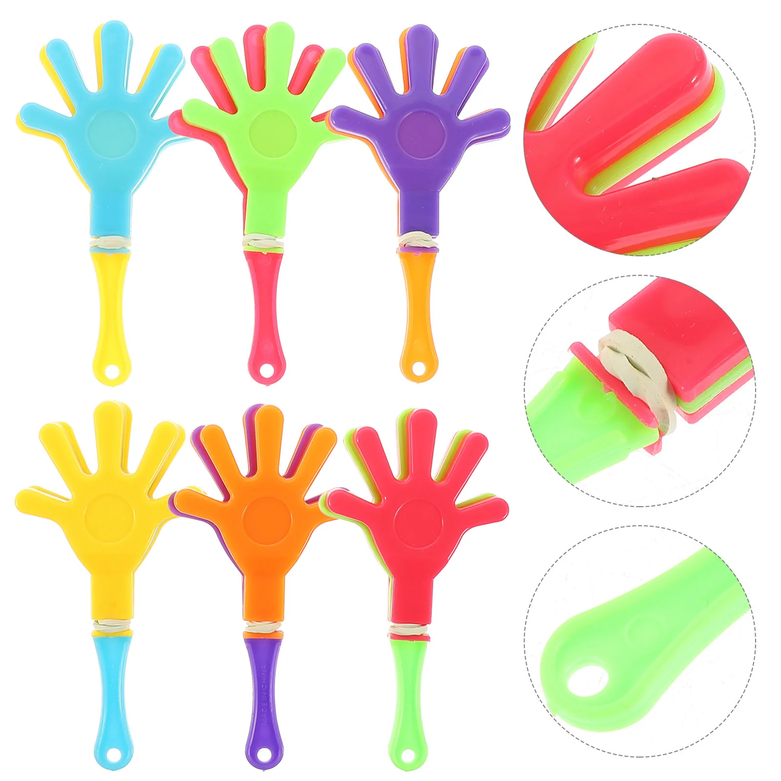 

10pcs Mini Hand Clappers Plastic Kids Party Props Light Weight Sturdy Fun Puzzle Cheer Noisemakers Events Celebrations Festivals