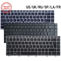 US/UK/RU/SP/LA/FR NEW Laptop Keyboard For HP 745 840 846 848 G5 G6 Zbook 14U G5/G6 HSN-I13C-4 HSN-I17C-4 HSN-I24C-4 MT42 MT43