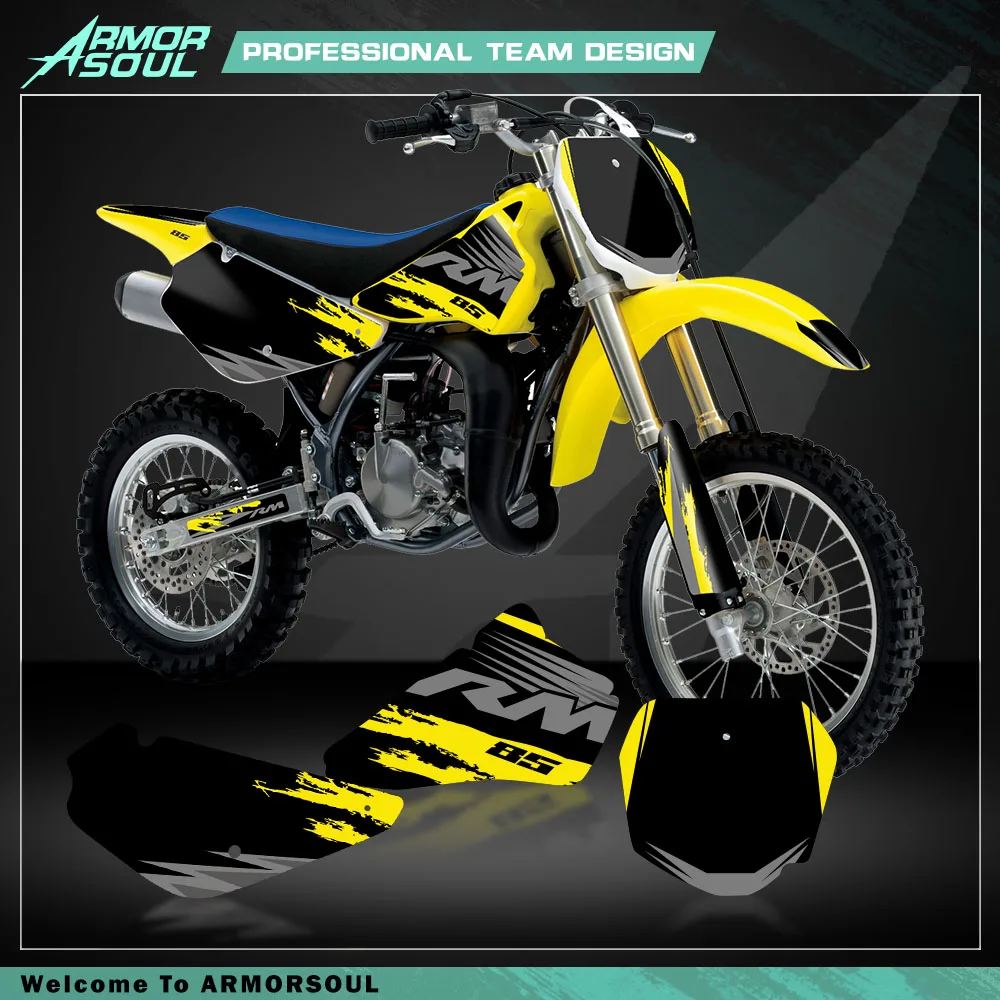 Armorsoul para Suzuki 85 RM 2018-2001 pegatinas kits gráficos para Suzuki RM85 2001-2009 2010 2011 2012 2016 2017 2018 RM 85