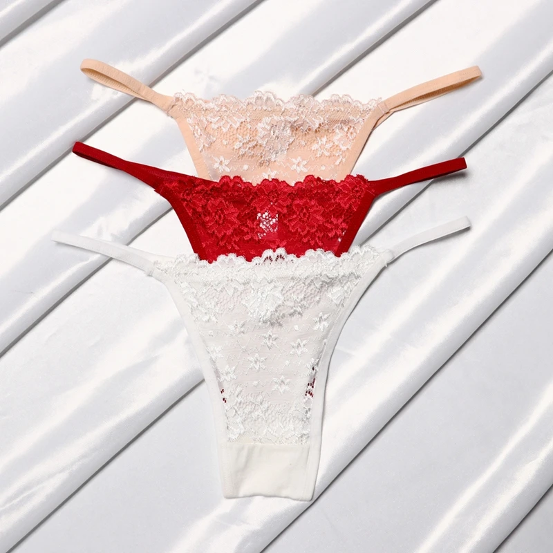 10PCS/SET Women\'s Lace Panties Ladies Sexy Cotton Underwear Female Thong Hollow Out Low Waist Lingerie Seamless G-String