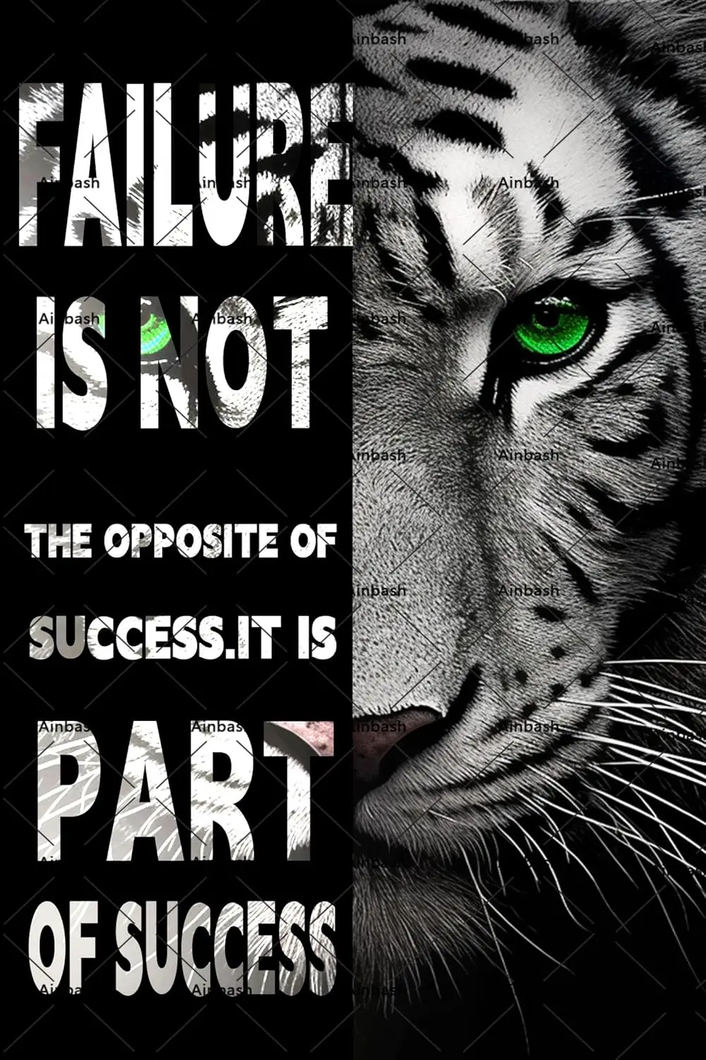 Lion Wall Tin Sign Failure is not the opposite of success Entrepreneur Quotes Retro Animal Painting Poster Print on Canvas  sign