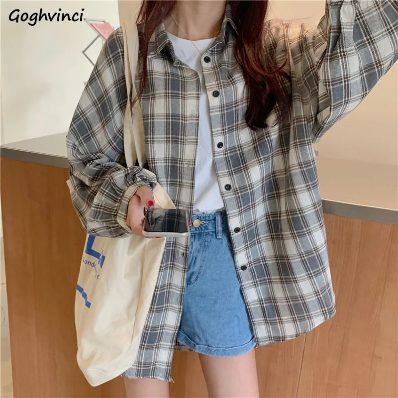 

Plaid Shirts Women Vintage Classic Hot Sale Fashion Popular Young Girl Summer Sun-proof Casual Ulzzang BF Chic New Breathable