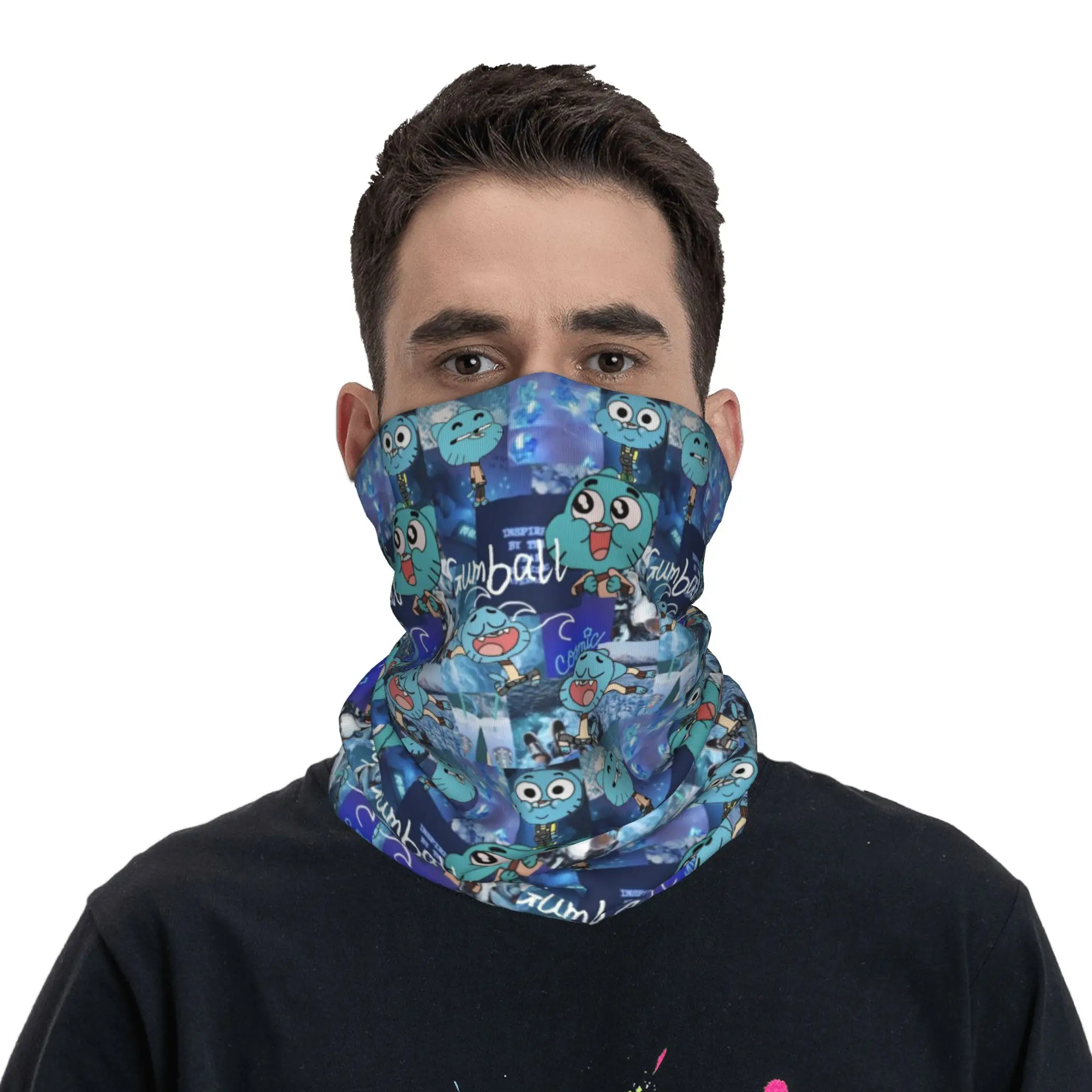 Gumball Watterson The Amazing World Of Gumball Anime Bandana Neck Gaiter Printed Magic Scarf Face Mask Cycling For Men Women