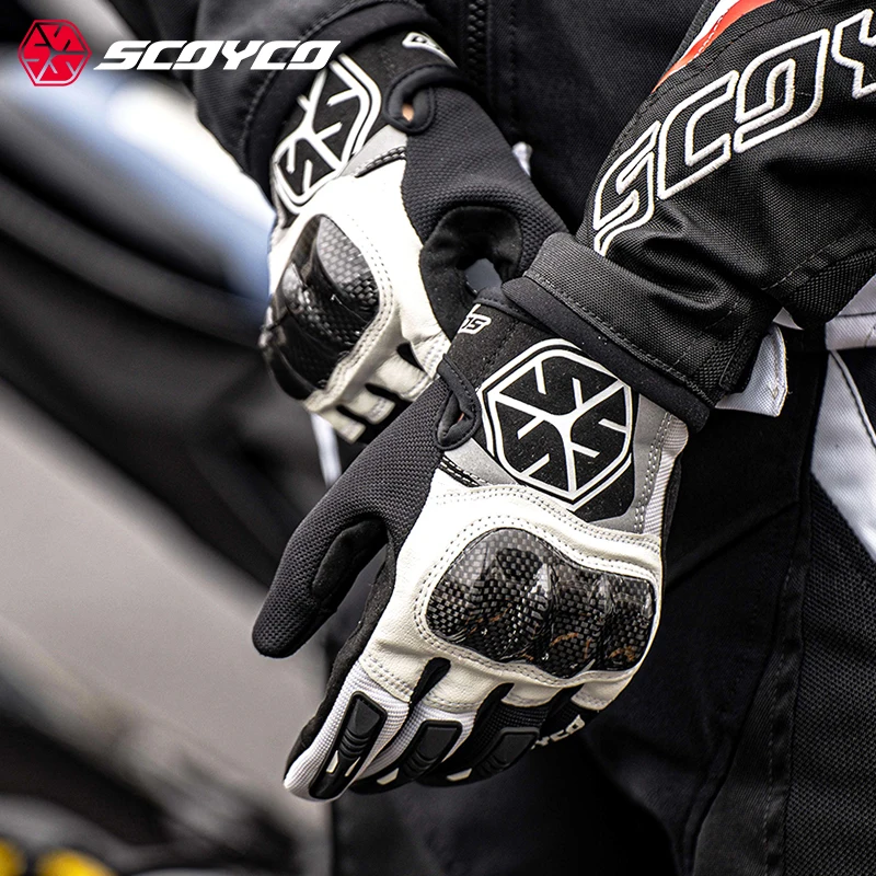 

Scoyco Motorcycle Gloves Men Women Summer Mesh Breathable Motorbike Rider Gloves Carbon Fiber Shell Anti-fall Motocross Guantes