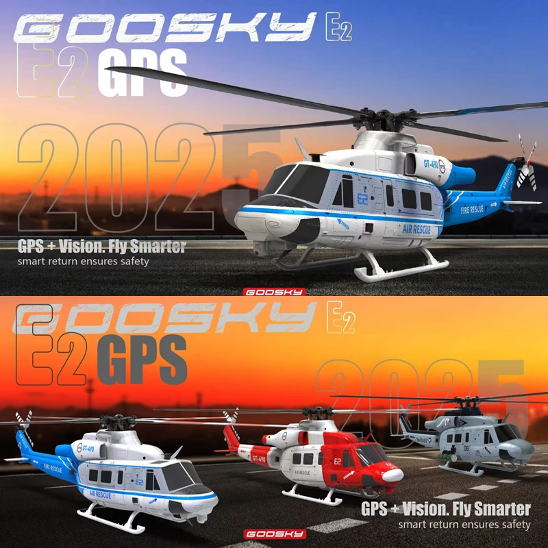

1/35 Goosky E2 GPS Intelligent RC Helicopter UH-1Y Flight Model Toy PNP with GPS Flight Control System Like Real Drone Aircraft