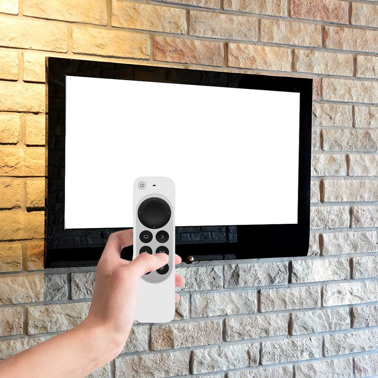 

Silicone Protective Case for Control Shockproof White Cover Compatible 4K Remote Buttons Ports Dust Washing Protection