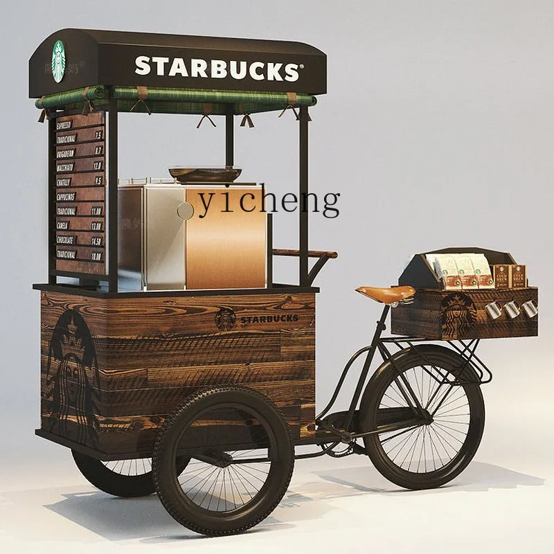 

ZK Outdoor Promotion Coffee Food Truck Stall Shopping Mall Wedding Food Three Wheels Snack Truck