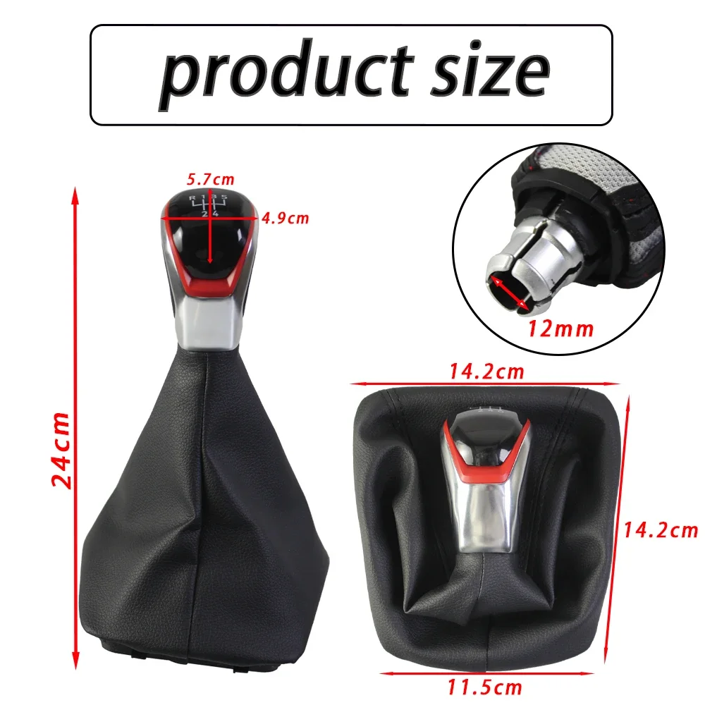 

Comfortable Car Gear Lever Gear Shift Knob Manual Part Gear Shift Knob 5 6 Speed Compatible Plastic Construction