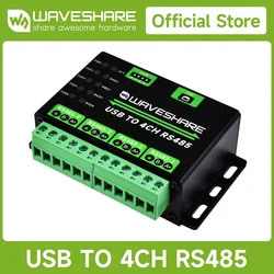 Convertitore Waveshare industriale da USB a 4Ch RS485, circuiti Multi protezione, supporto Win11/10/8.1/8/7 Mac Linux Android