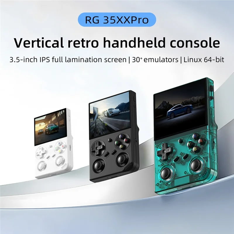 

5G Wifi Support Handheld Retro Game Console 3.5 Inch IPS Screen Linux System Built-In 64G TF Card 5000 Games Green