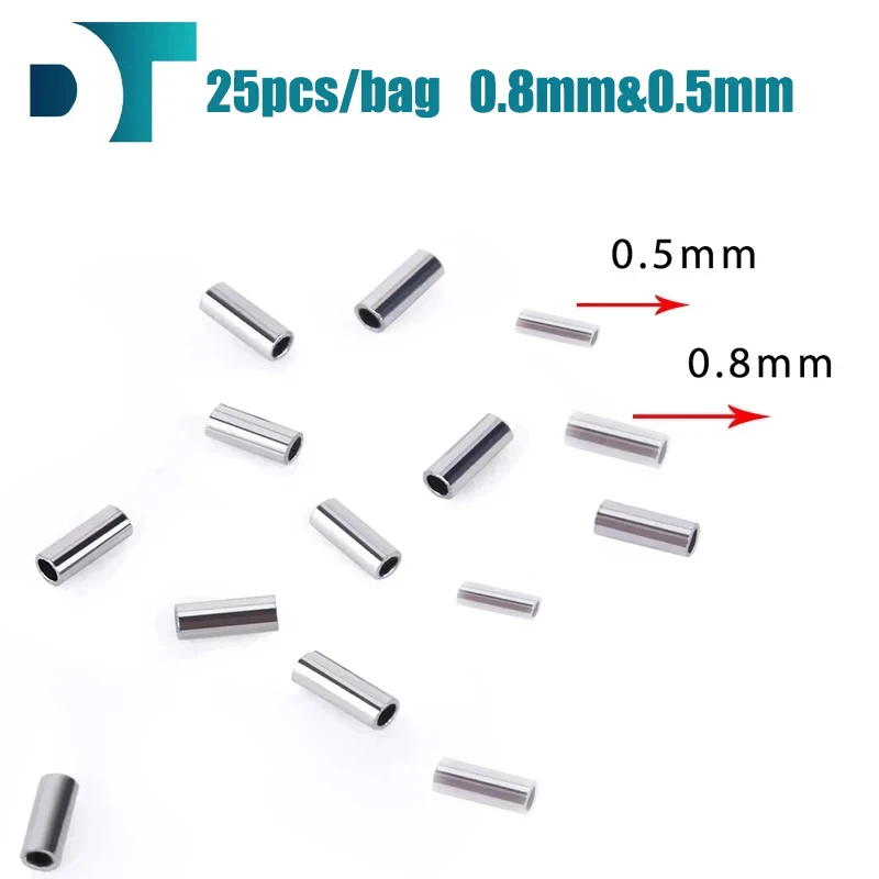 歯科矯正用度付きフック,ミニ歯科矯正用パイプ,0.5mm, 0.8mm, 25個,25個