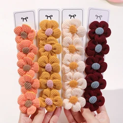 5pcs/set Children's Cute Fabric Flower Pair Clip Hair Accessories Set Girl Hairpin Temperament Clip Baby Headdress WholesaleGift