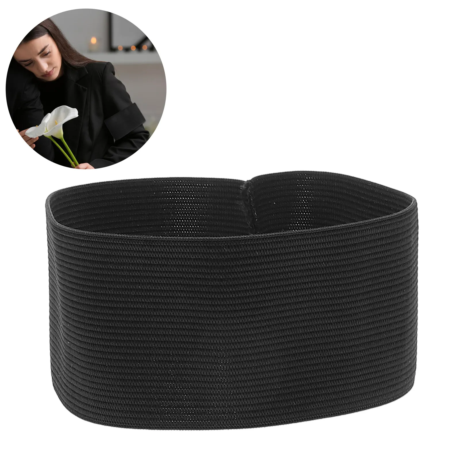 

15 шт. черных эластичных регулируемых траурных повязок для церемоний, поминальных мероприятий и траурных обрядов