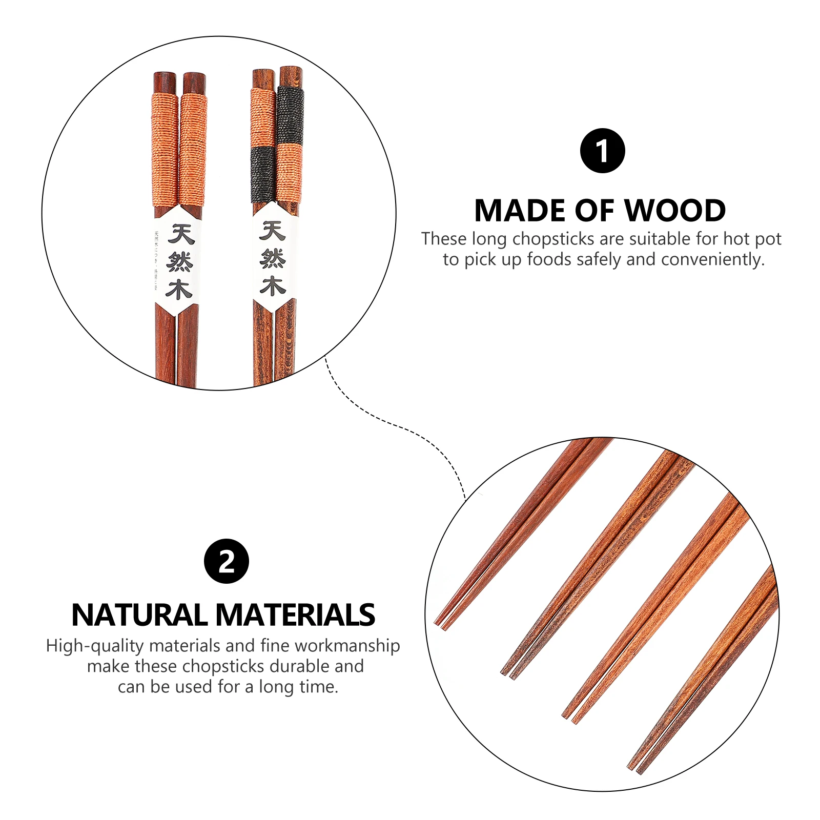 

Long Wooden Frying Chopsticks for Hot Pot Cooking Reusable Hardwood Kitchen Long Chopsticks Wood Frying Storage
