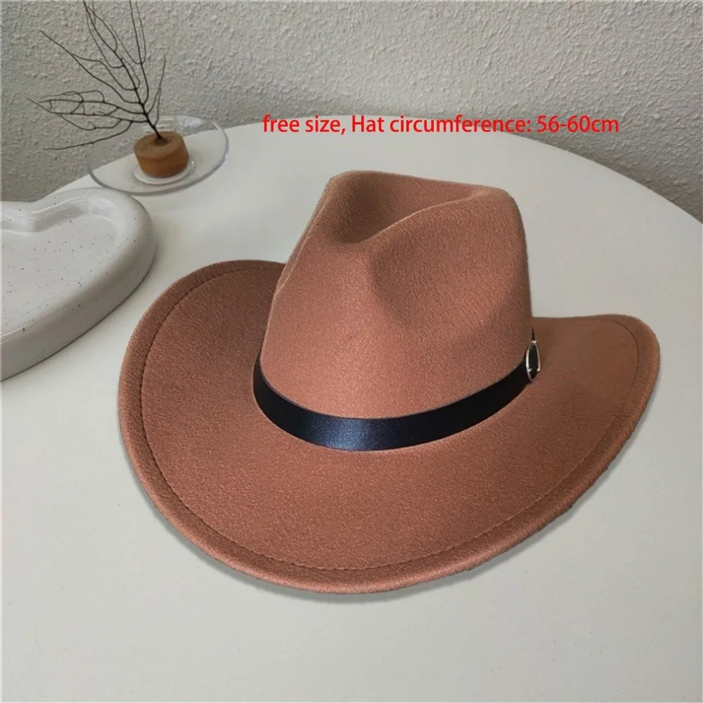 New Daily Wear Gentleman Hat Wool-Poly Solid Color Top Hat Retro Jazz Cap Unisex