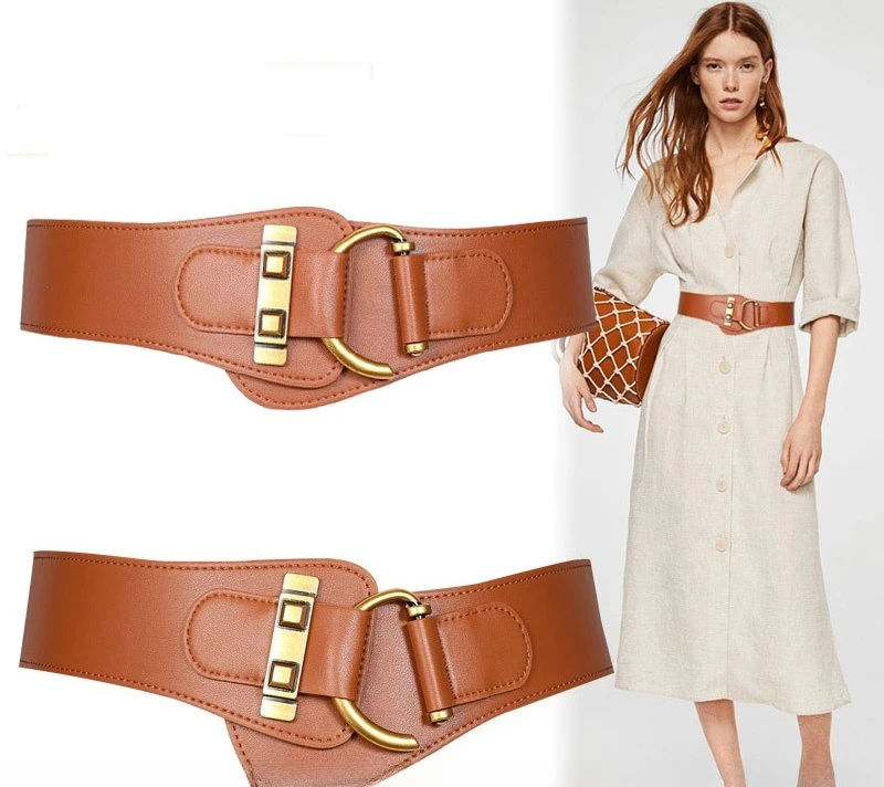 

Wide Belt Women's Elastic Elastic Decorative Suit with Skirt Fashionable Retro Versatile Waist Seal