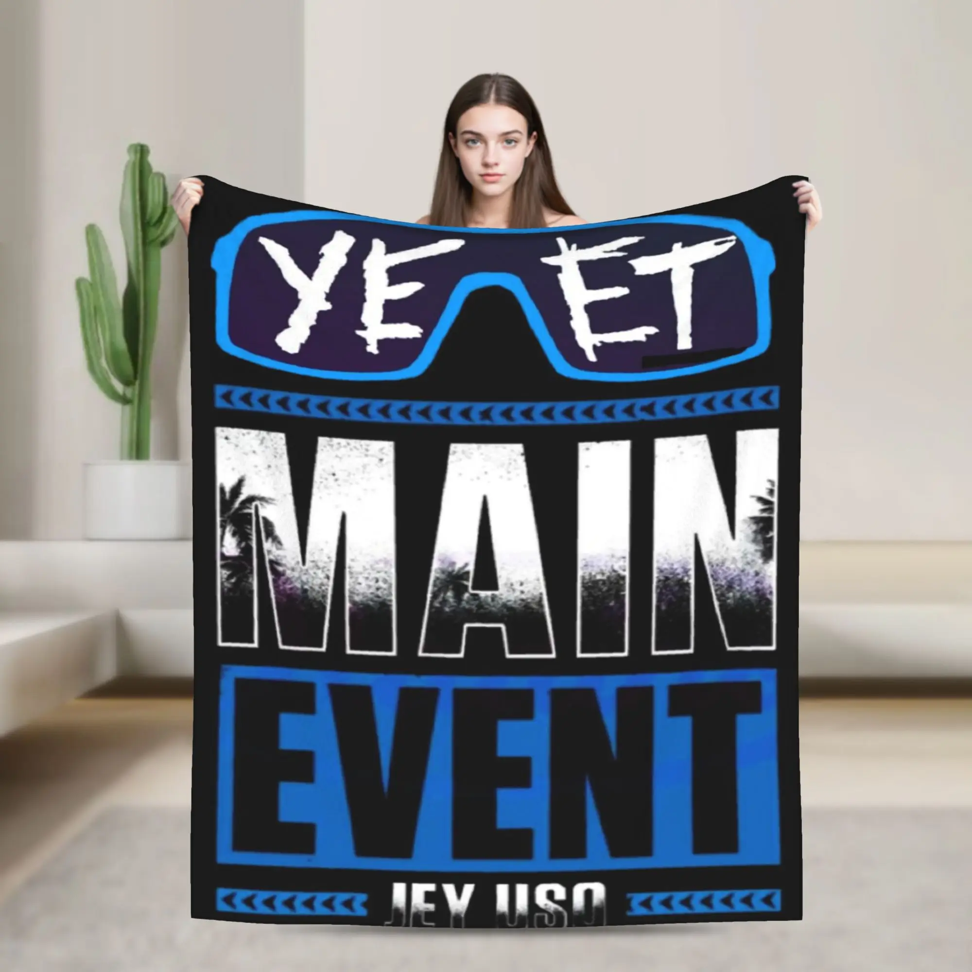 

jey uso yeet Wrestling Wrestler Throw Blanket for Couch Soft Cozy Plush Blanket Multiple Sizes Bedspreads for All Seasons