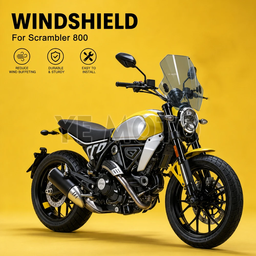 Für DUCATI SCRAMBLER 800 400 1100 Motorrad-Windschutzscheiben-Halterung Erhöhte und Verbreiterte Windschutzscheiben-Deflektorhalterung Scrambler800 400