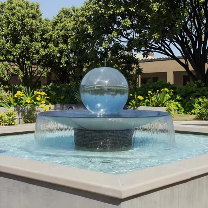 Fountain Swimming Pool Sculpture Outdoor Waterfall Decoration Waterfall Swimming Pool Lighting Featured Sculpture