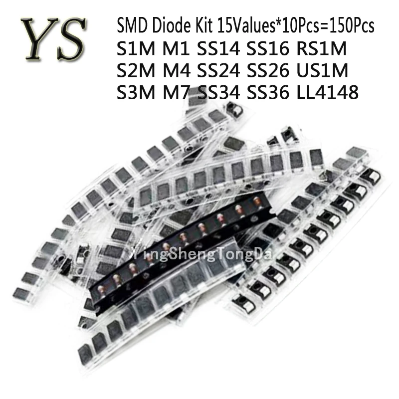 SMD Fast Switching Schottky Diode Assorted Kit Set M1 M4 M7 S1M S2M S3M SS14 SS16 SS24 SS26 SS34 SS36 RS1M US1M LL4148