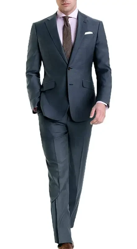 

2 Pieces Slim Fit Men's Suit Two Buttons Wedding Party Prom Suits Notch Lapel Jacket & Trousers for Wedding/Business