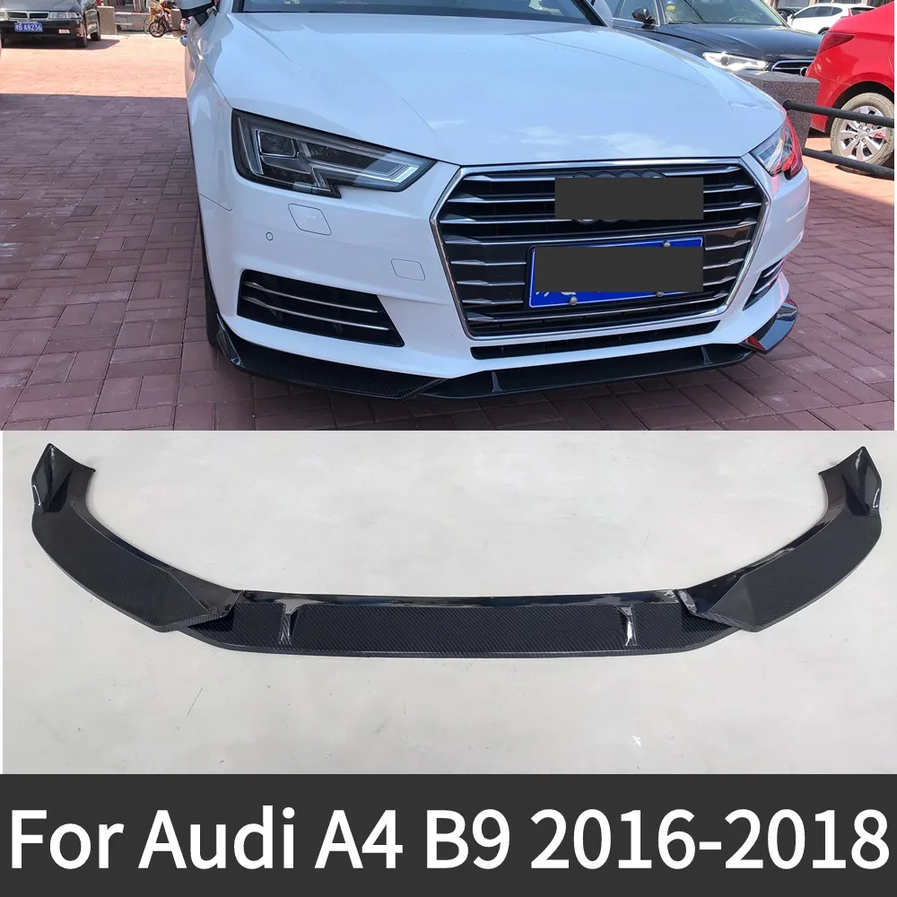 For Enhanced Vehicle Styling Audi A4 B9 2017-2018 Front Bumper Lip Spoiler Side Splitters Body Kit Guards Car Decor Accessories