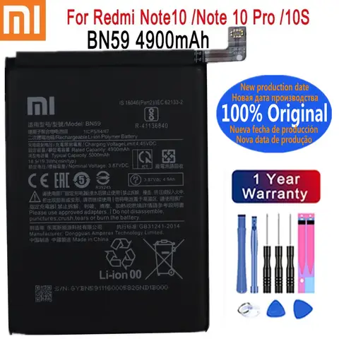 BN59 BP47 BM5A BM5G BN5H Originalbatteri för Xiaomi Redmi Note 10 10Pro 10S 11 Pro Plus 11E 11T Mi Poco X4 GT M4 M5 Batterier 6 best sales bateria nohon xiaomi redmi note - №1