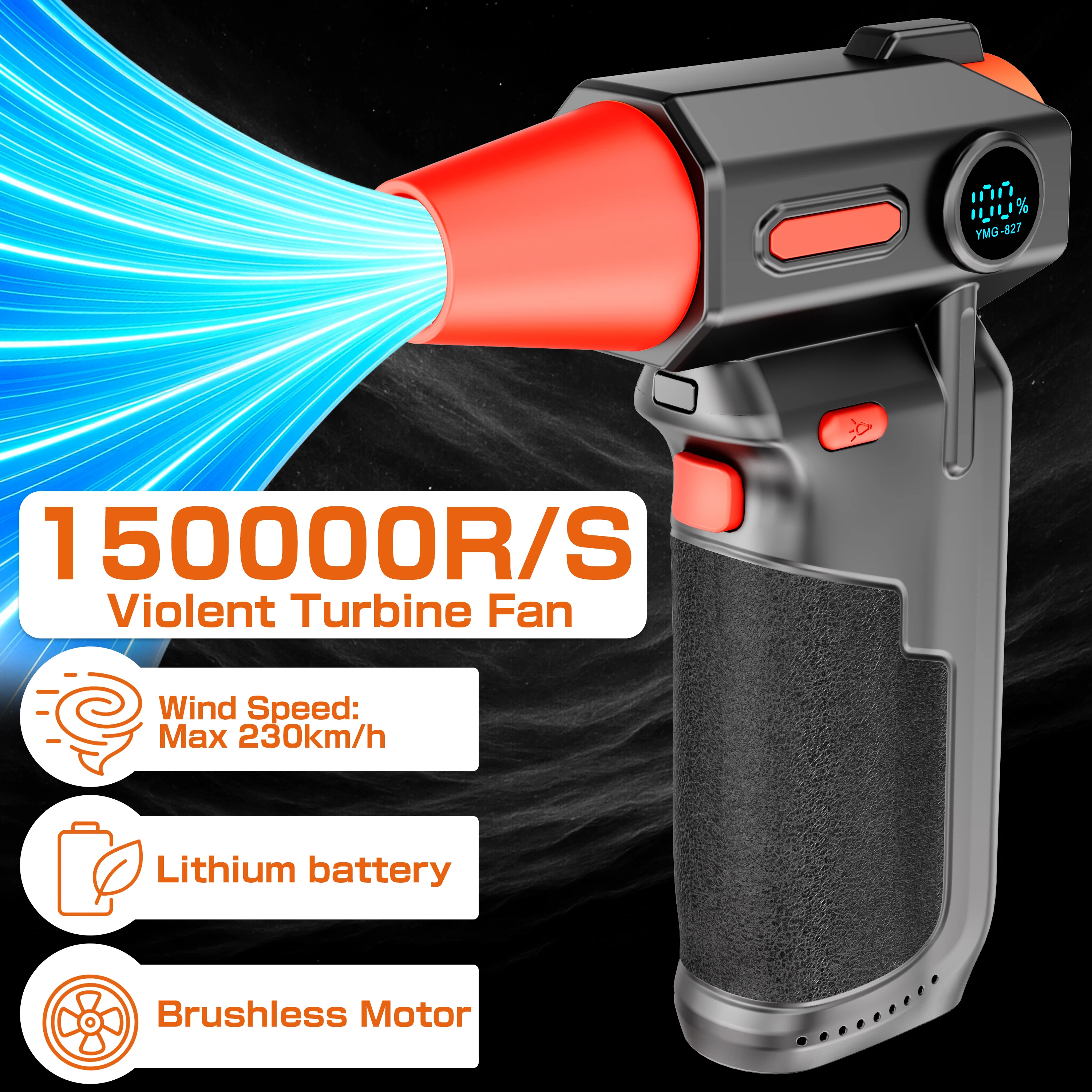 

Cleaning Blower Tool 150000RPM Powerful Air Blower Electric Air Duster handheld Brushless Motor Rechargeable Turbo Jet Fan