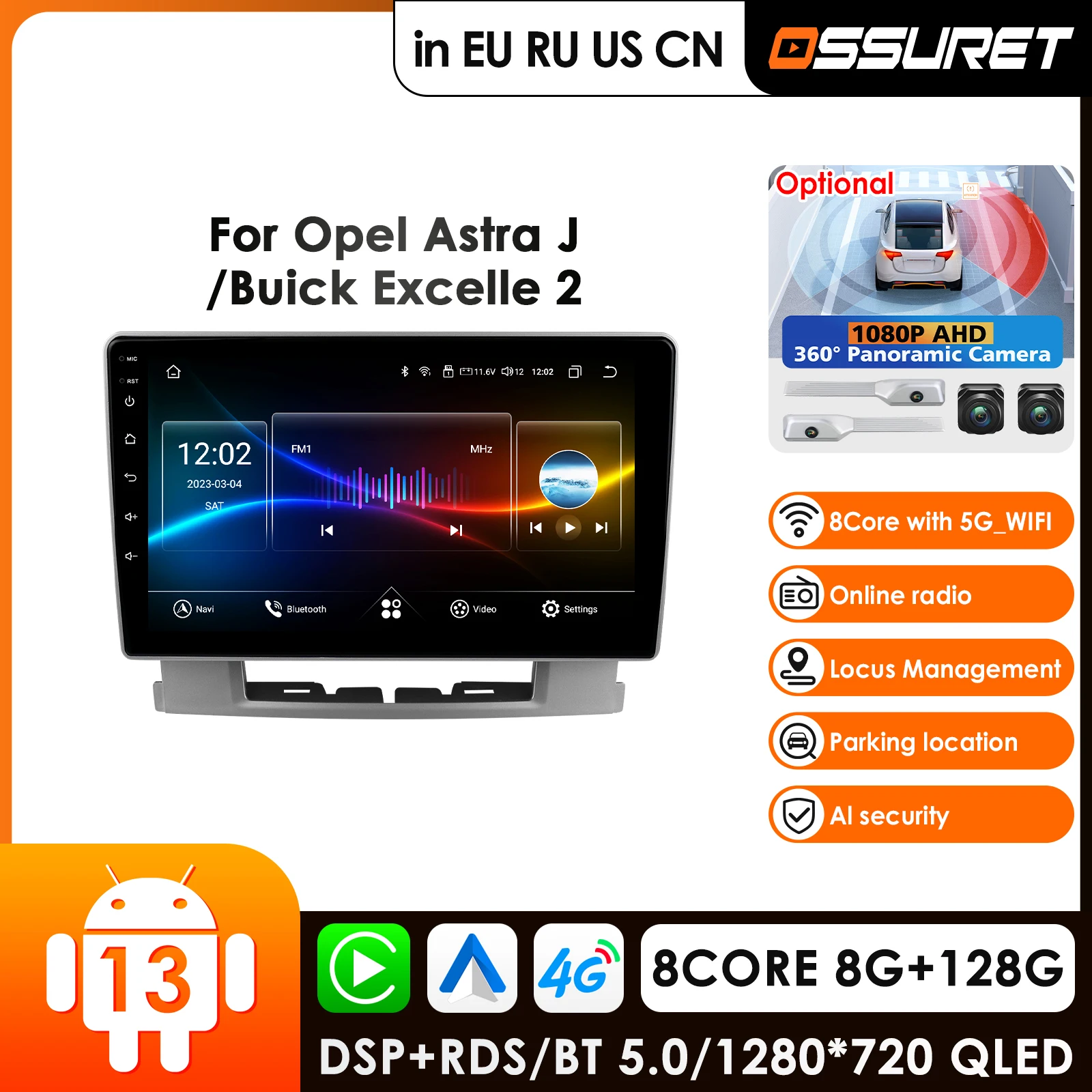 

9inch Android Car Radio Multimedia Video Player for Opel Astra J 2009-2017 Buick Excelle 2 2015 GPS Navi Carplay Auto 4G RDS AI